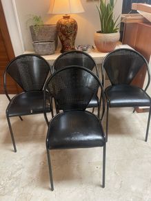 4 x Good Solid Stackable Kitchen Dining Chairs - Can Deliver