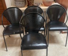 4 x Good Solid Stackable Kitchen Dining Chairs - Can Deliver