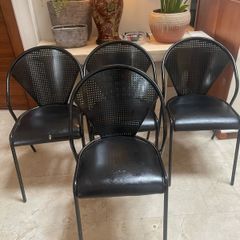 4 x Good Solid Stackable Kitchen Dining Chairs - Can Deliver