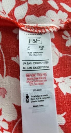 F&F red & white dress, Size 20