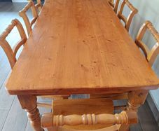 Solid oak table and 8 chairs