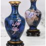 Pair Vintage Cloisonne Vases On Stands Image 4