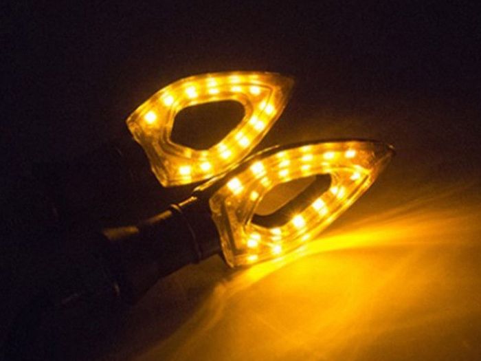 2x 12V Black Motorcycle Indicators Turn Signal Light