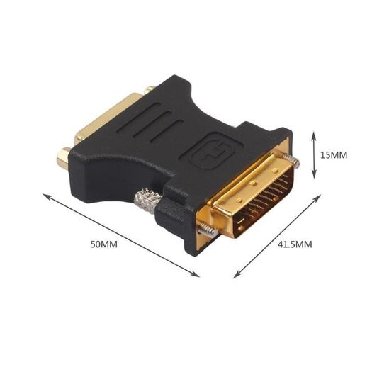 DVI-D (24+1) Male to DVI-I (24+5) Female Adapter Gold Plated (Brand New/Warranty)