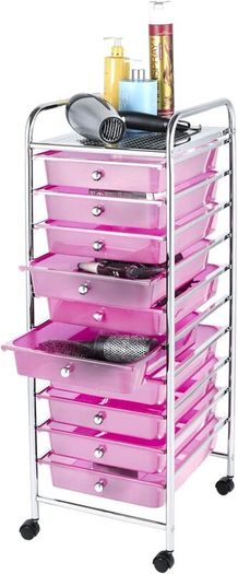 Home Storage Trolley On Wheels With 10 Drawer Storage Unit For Salon Beauty Make Up Home Office Organizer