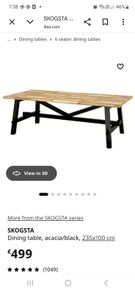 IKEA SKOGSTA Dining Table 6 Seater