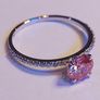 14k Gold ring with 1.03 ct Lab-Grown Diamond, 0.85 ct main pink diamond cerified by IGI and Laser inscripted excellent cut Image 2