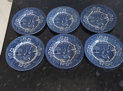 Six Royal Staffordshire side plates