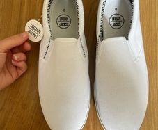 Urban Jacks canvas white slip on trainers