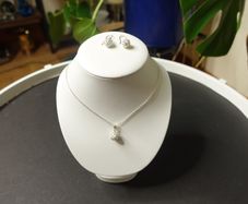 925 Sterling Silver Shamballa Crystal Disco Ball Pendant Chain and Earrings