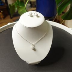 925 Sterling Silver Shamballa Crystal Disco Ball Pendant Chain and Earrings