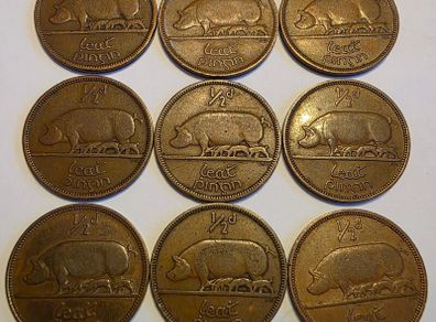 irish half penny's