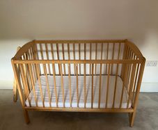 Baby/Toddler Rocking Cot, solid pine wood, 60 x 120 cm