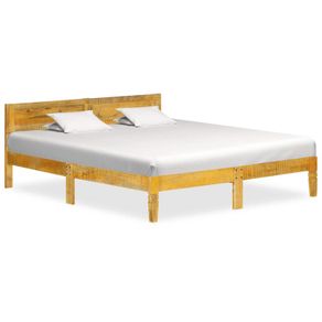 Bed Frame Solid Mango Wood 160 cm