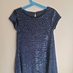 Girls 6-7yrs Navy sequin dress