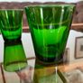 Set 4 Vintage Vereco France Small Forest Green Juice Glasses Tumblers MCM Image 5