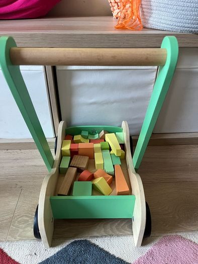 wooden baby walker