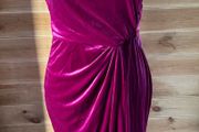 dress midi deep purple pink velvet monsoon size 10 BNWT