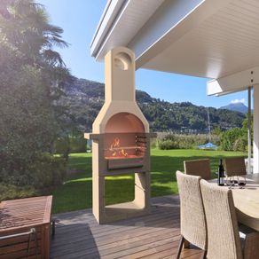 Concrete Charcoal BBQ Stand with Chimney