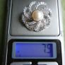 Vintage Sterling Silver 925 Brooch Pearl 7,9g Image 10