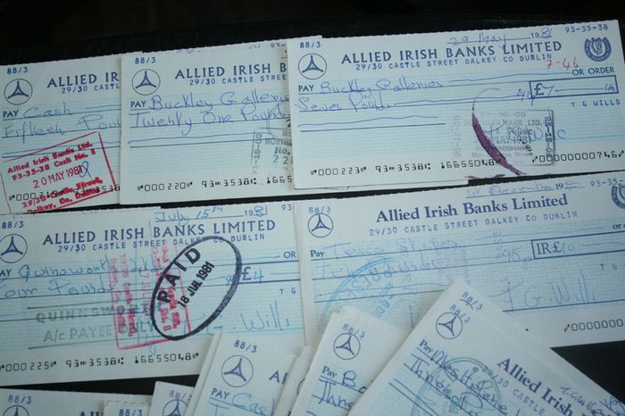 Vintage Cheque Forms - Used - Allied Irish Bank