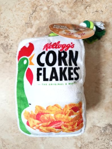 Set of Three Squeaky Dog Pet Toys - Kellog's Coco Pops + Rice Crispies + Corn Flakes - Cereal Boxes NEW