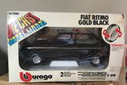 Fiat Ritmo Gold Black Scale 1/24 Rare Burago Year 1984
