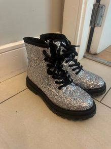 Next Girls Sparkle Silver Boots