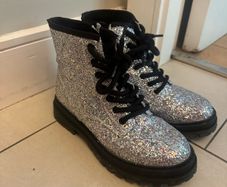 Next Girls Sparkle Silver Boots