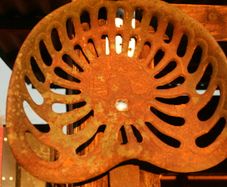 Antique W.E.C.L. Cast Iron Tractor Seat