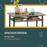 Bar Table Set, Bar Table and Stools Set, Footrest and Storage Shelf, for Kitchen, Dining Room, Pub, Cafe, Black and Oak Image 4