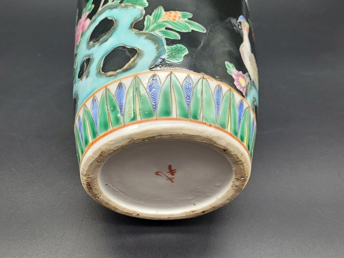 Antique Japanese 19th Century Vase Oriental Hand Painted
