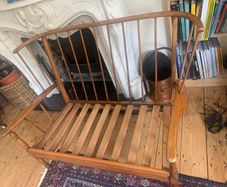 Mid Century two-seater wooden sofa
