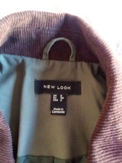 New Look Khaki Cropped Jacket Size 6