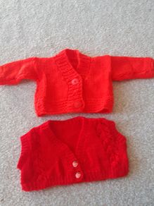 2 Knitted baby cardigans