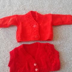 2 Knitted baby cardigans