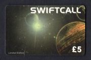 Ireland IR5 Swiftcall International Calling Card View of planet from space Phonecard used