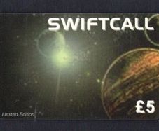 Ireland IR5 Swiftcall International Calling Card View of planet from space Phonecard used