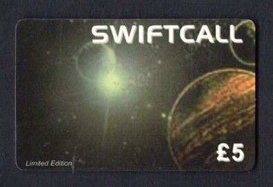 Ireland IR5 Swiftcall International Calling Card View of planet from space Phonecard used