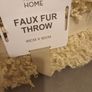 Cream faux fur throw x 2 Image 2