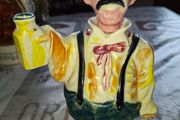 Vintage 1950s Six-Eyed Drunk Man Ceramic Decanter Produced in Japan, postage available or collection