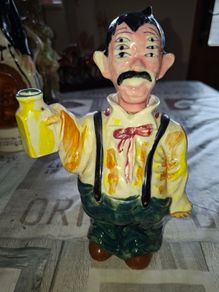 Vintage 1950s Six-Eyed Drunk Man Ceramic Decanter Produced in Japan, postage available or collection