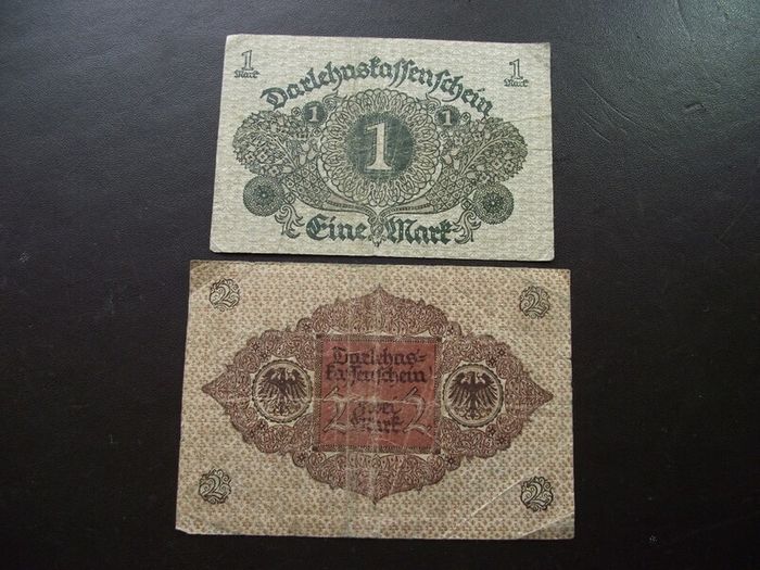 Germany. Darlehnskassenschein. 1 Mark & 2 Mark (1.3.1920)
