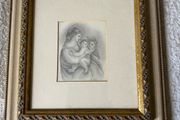 Antique pencil drawing depicting a bibical scene 1833