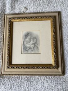 Antique pencil drawing depicting a bibical scene 1833