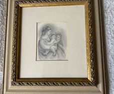 Antique pencil drawing depicting a bibical scene 1833