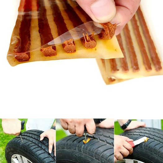 10x Tyre plugs Car SUV Van Tyre Repair Tubeless Seal Strips Puncture Recovery Kit