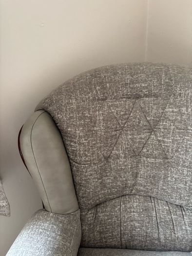 Beige fabric armchair