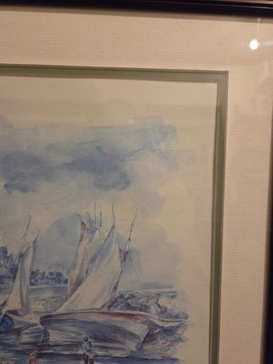 "Le Mont St Michel Maree Basse" Signed Watercolour framed