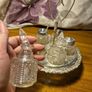 Vintage Mayell & CO Queen Anne Revolving Silver Plated Glass 5 Piece Condiment Cruet Set Image 7